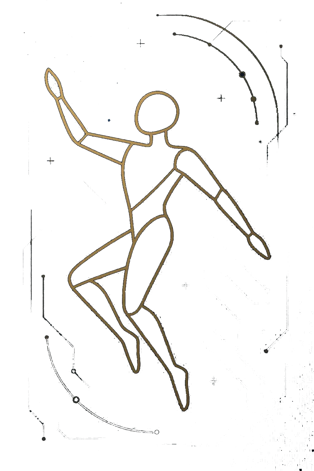 A floating astronaut in a space suit